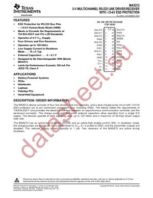 MAX213IDBR datasheet  